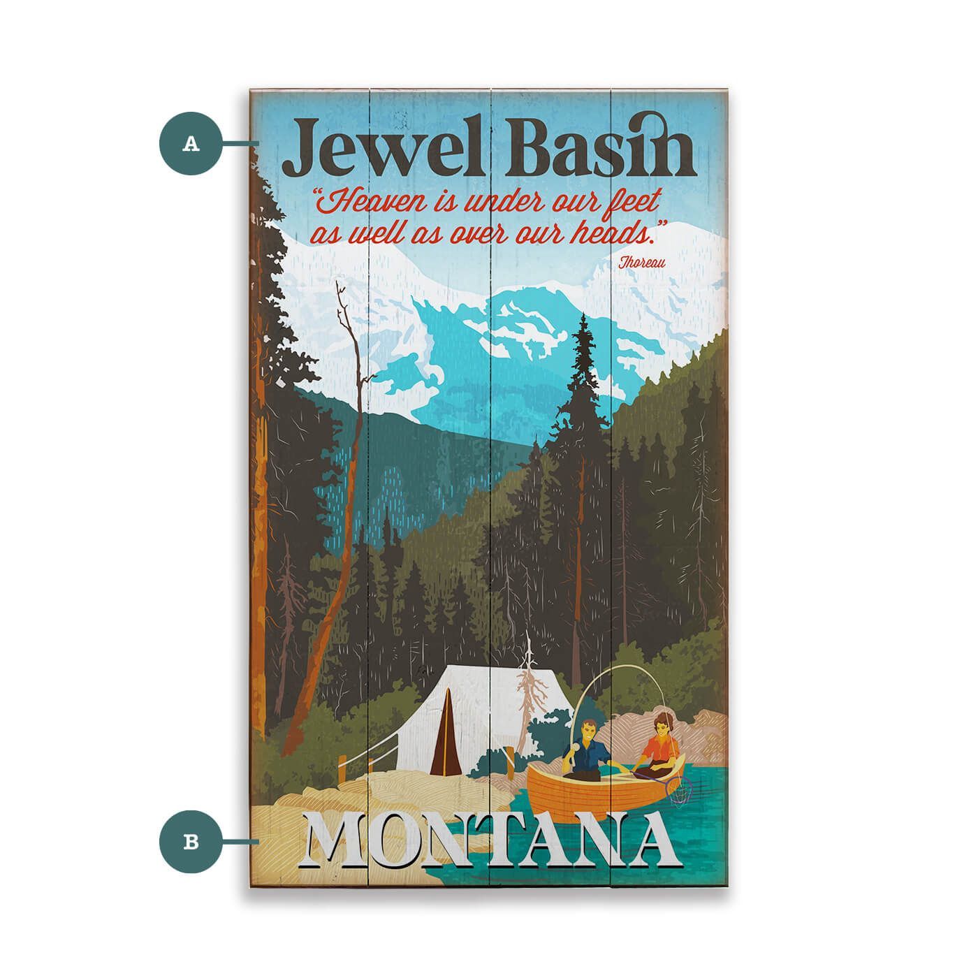 Jewel Basin Vintage Camping Sign