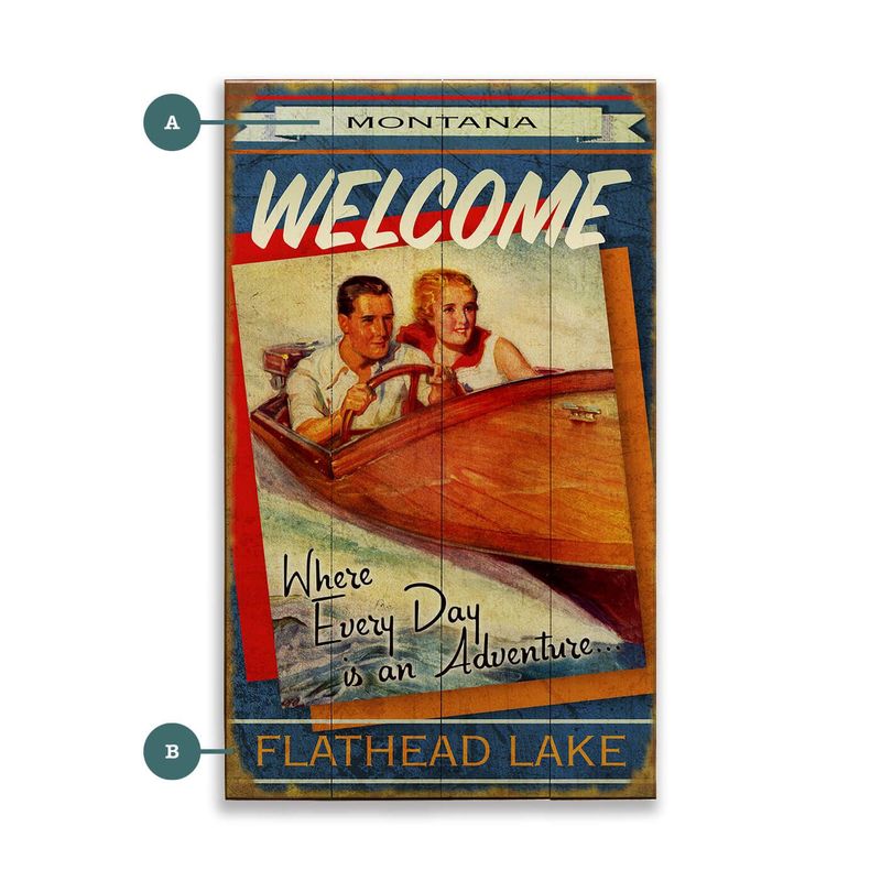 Vintage Wood Boat Sign