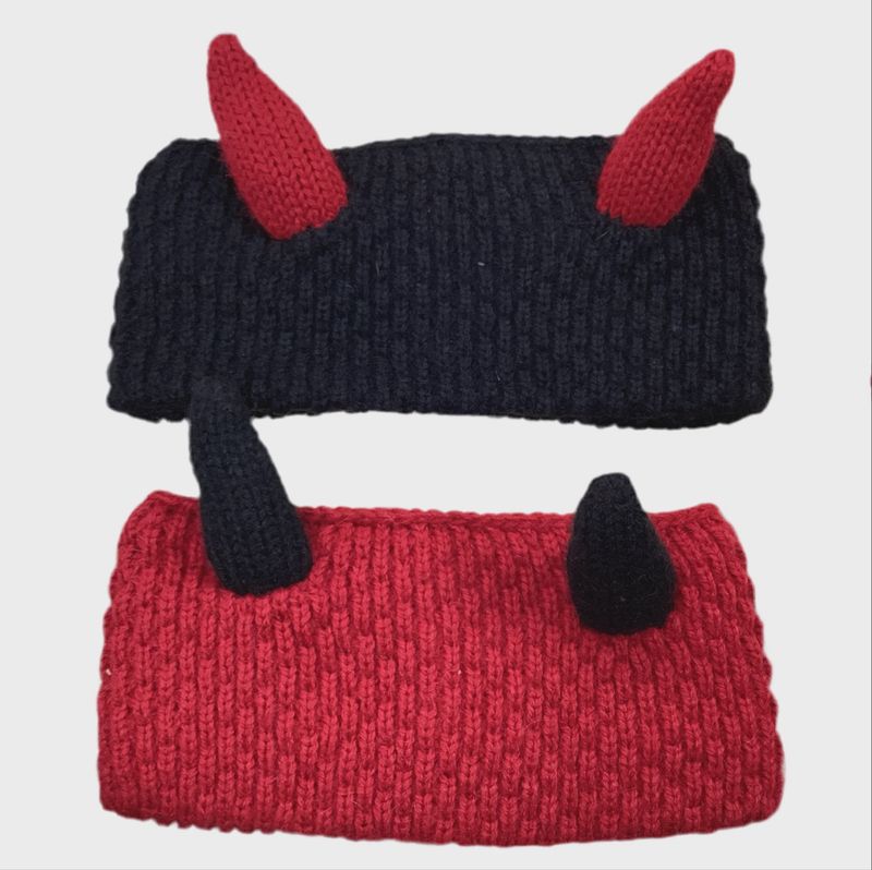 Knitted Devil Headband