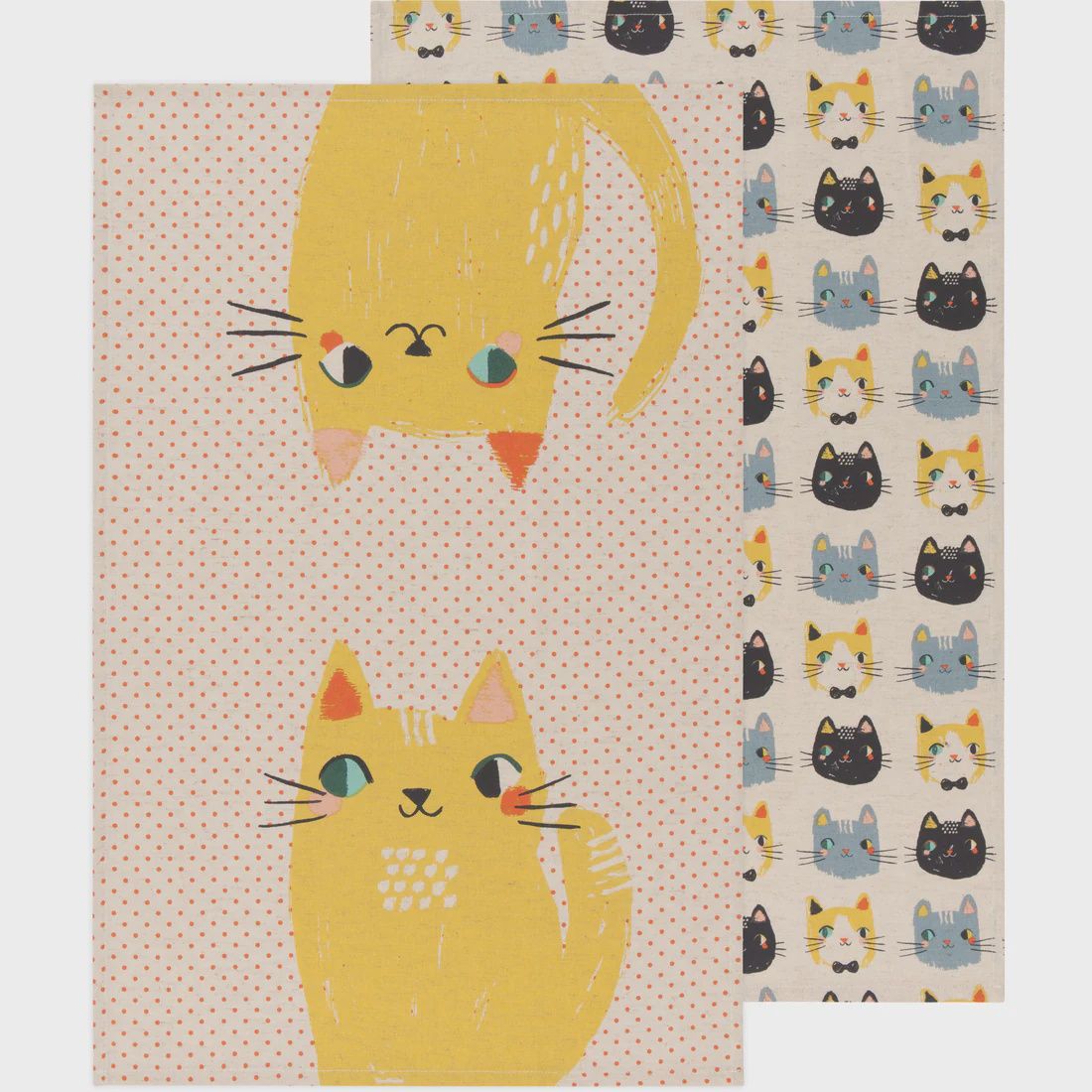 Set/2 Dishtowels - Meow Meow