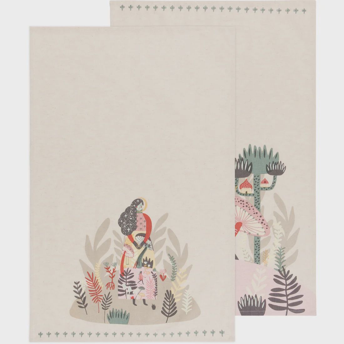 Detailed Embroidered Garden Dishtowel