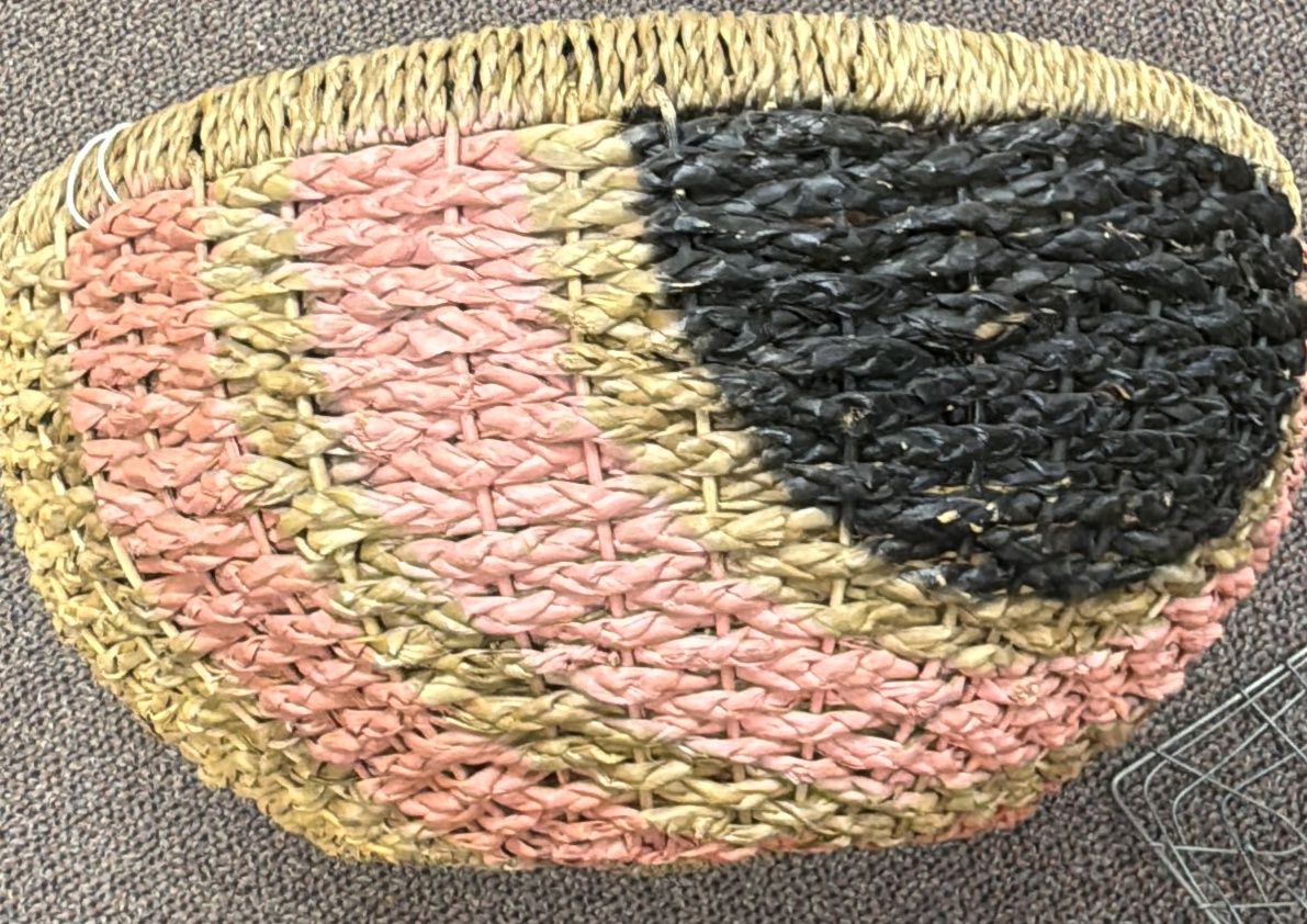 Pink &amp; Black Braided Large Basket