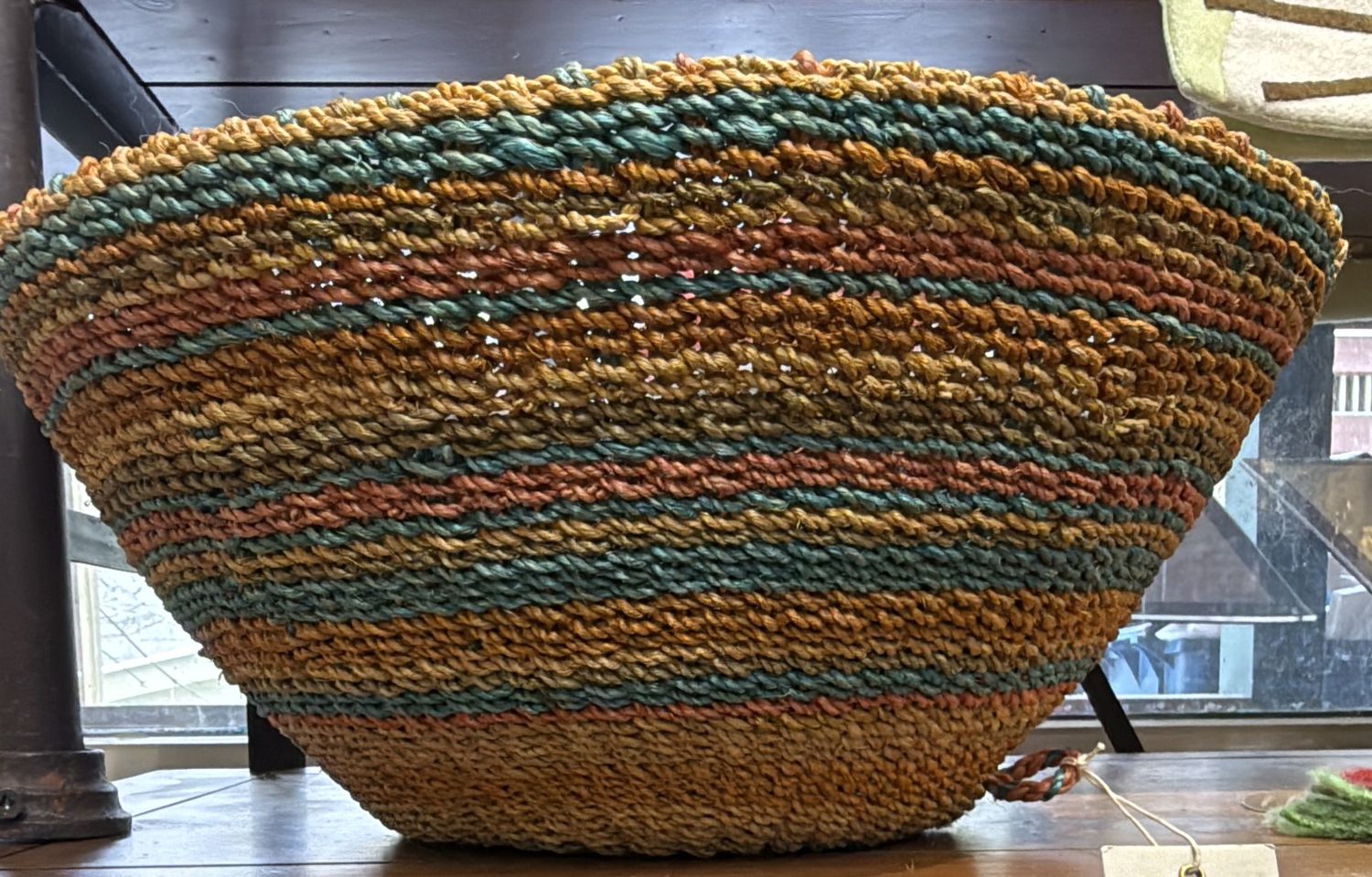Large Multi-Colored Round Basket