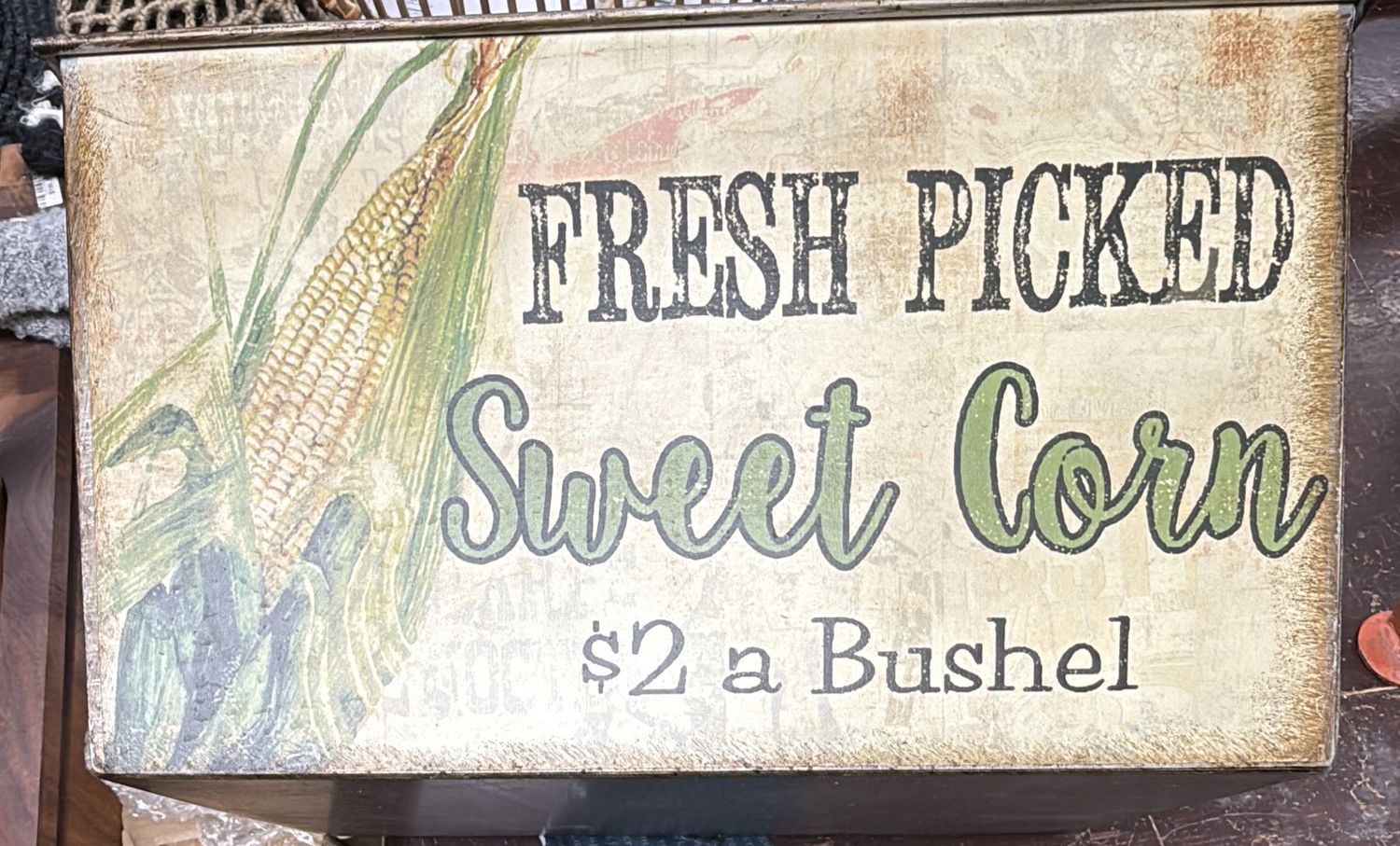 Metal Container - Corn Advertisement