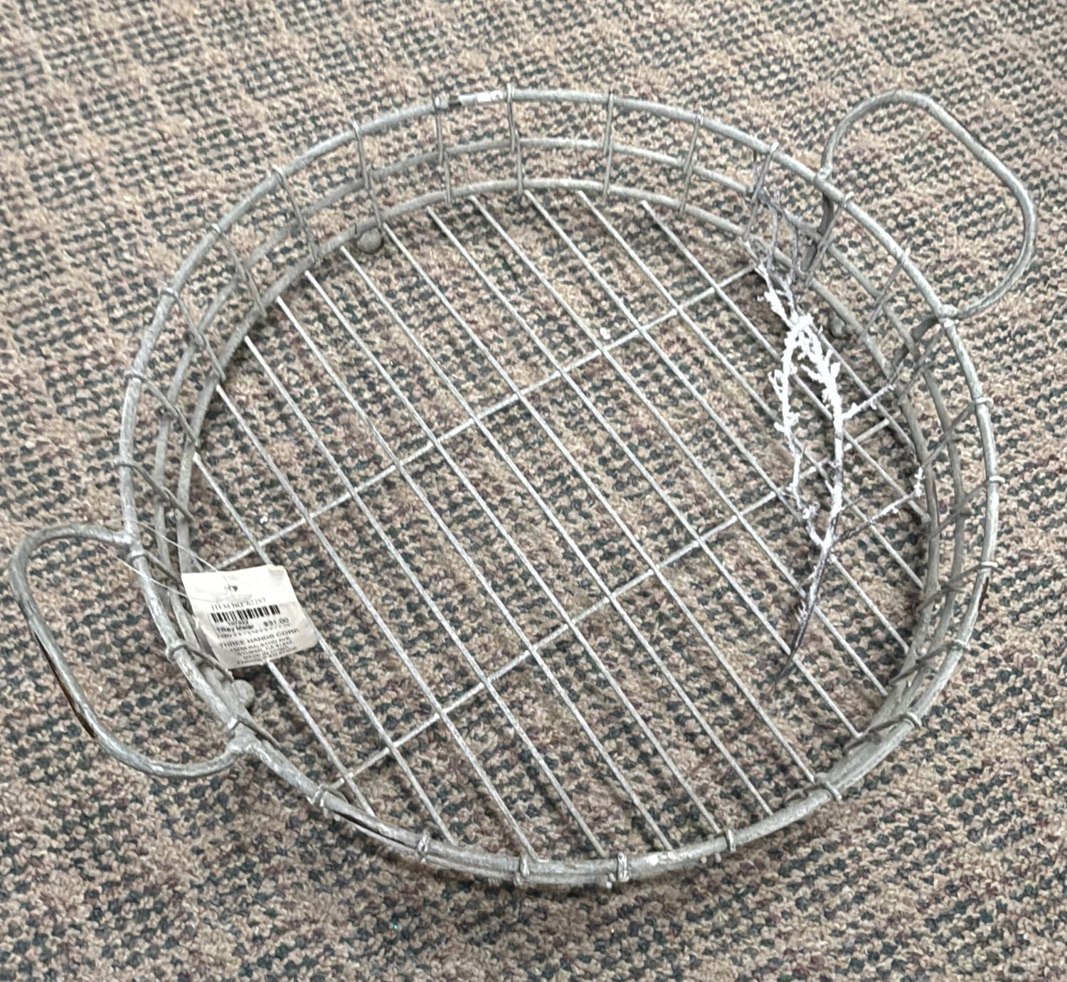 Industrial Round Metal Tray - Medium