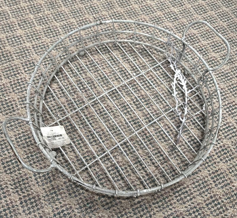 Industrial Round Metal Tray - Medium