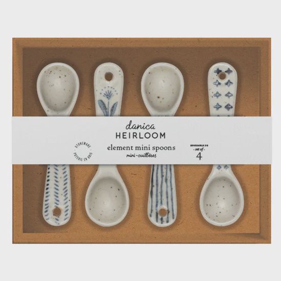 Set of 4 Stoneware Mini Spoons
