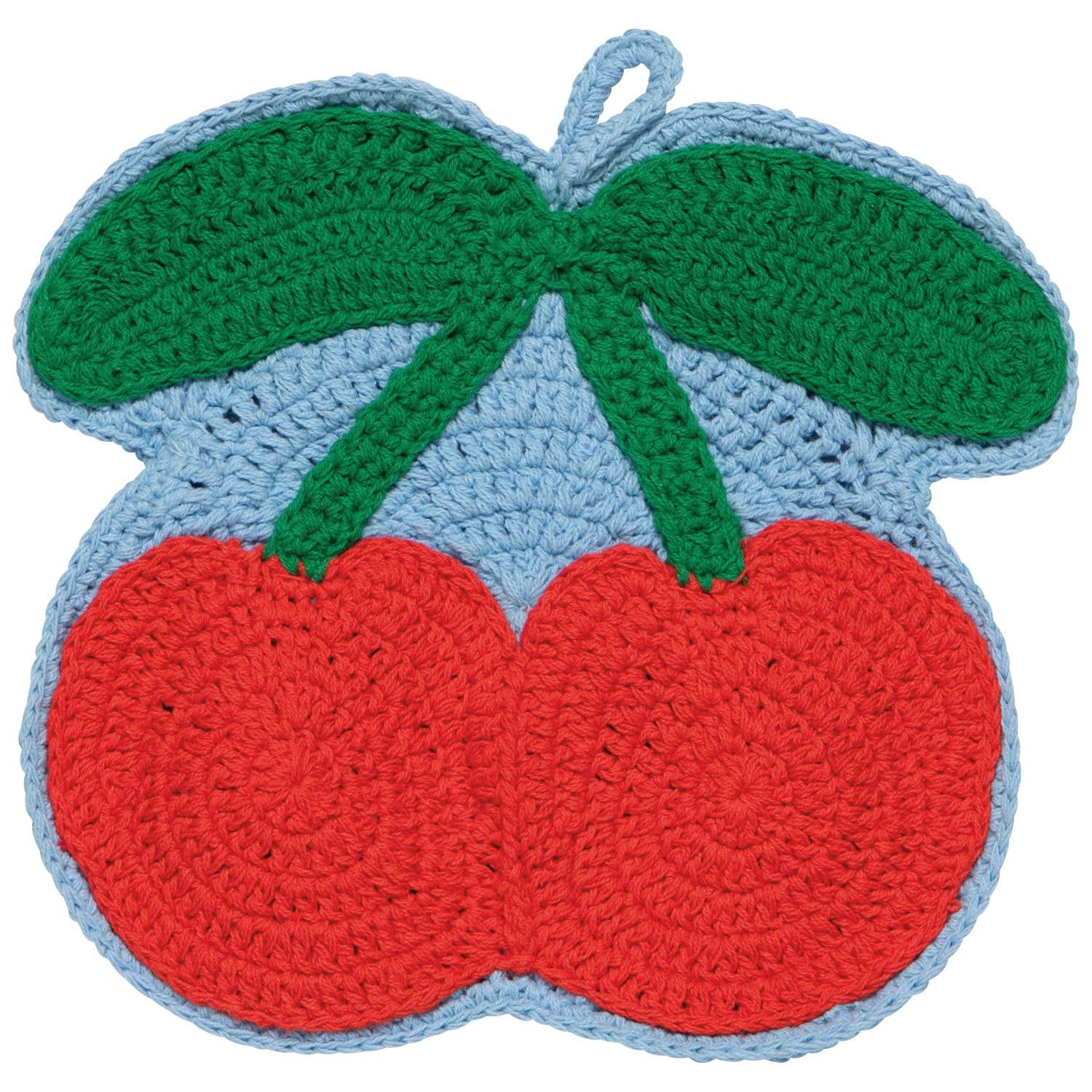 Very Cherry Crocheted Trivet