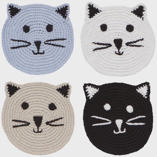 Meow Coaster Set/4 Crochet