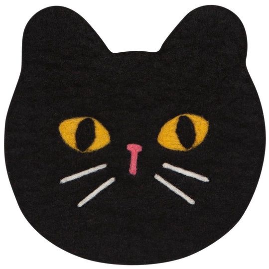 Trivet Felt Wool Black Cat