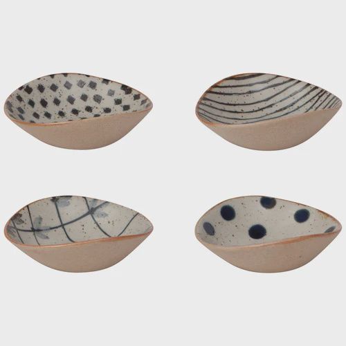 Dip Dish Unite Dots Stripes Floral blue