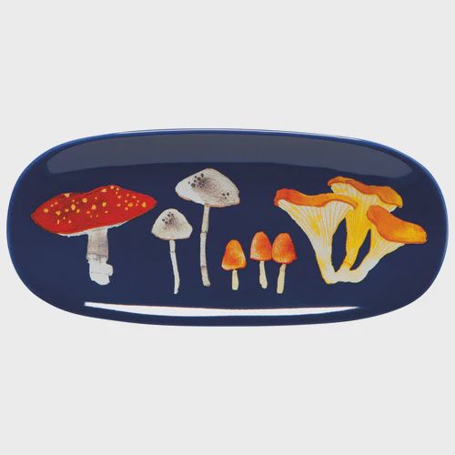 Mushroom Motif Oval Dish