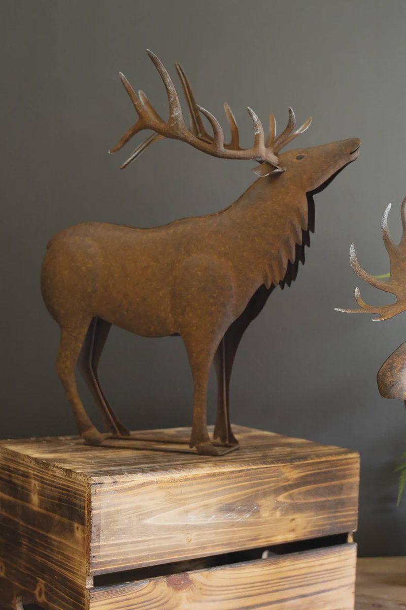 Rustic Metal Elk Decor Piece