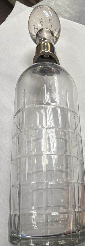 Decanter Etched Squares Glass