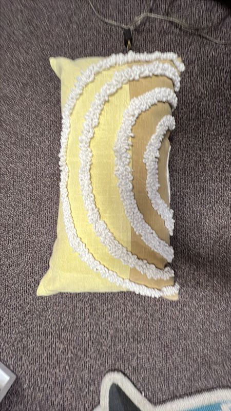 Yellow Chenille Lumbar Pillow