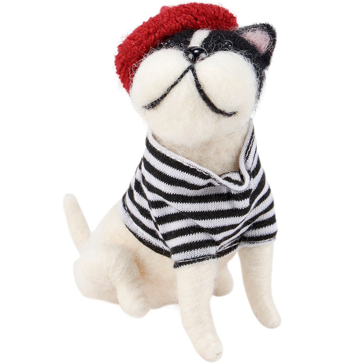 Felt French Bulldog in Beret - Tiny
