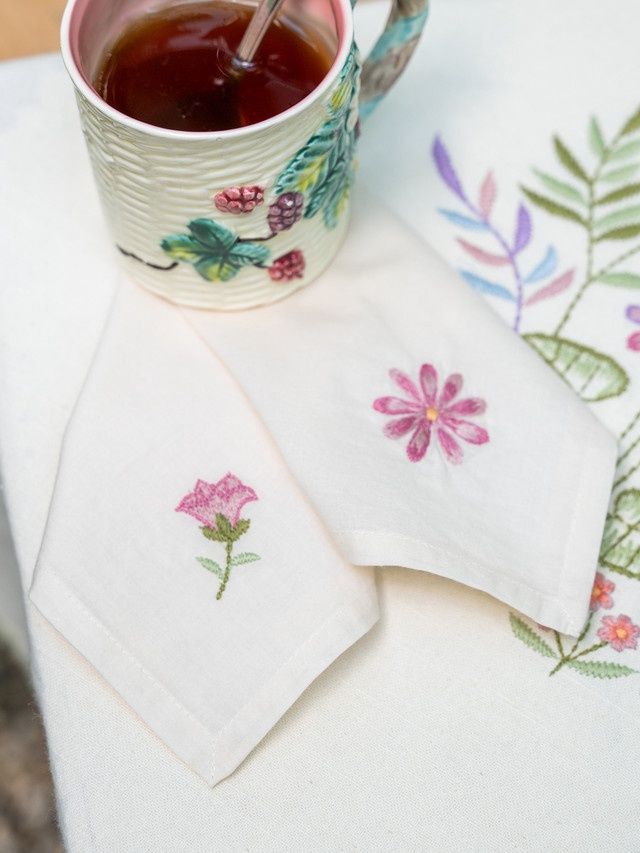 Garden Embrodrd Tea Napkin S/2