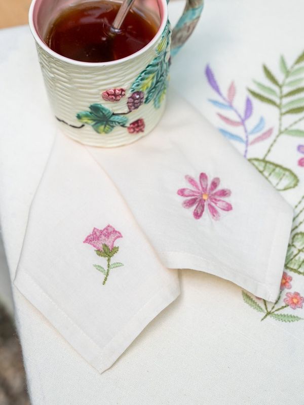 Garden Embrodrd Tea Napkin S/2