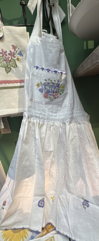 Tea Time Embroidered Apron