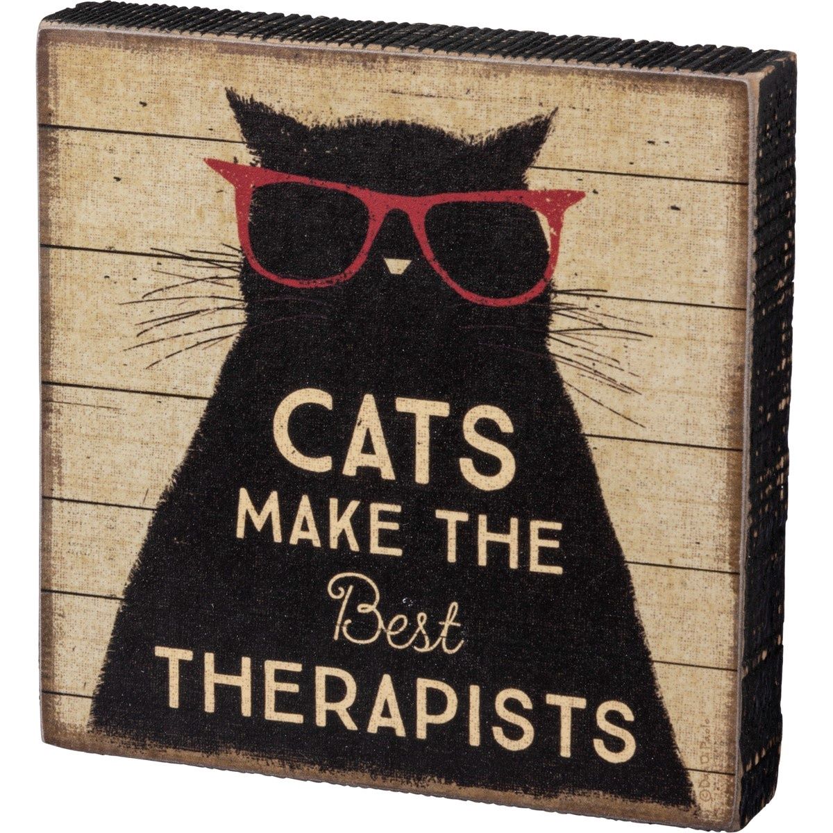 Box sign  Cats make the best therapists
