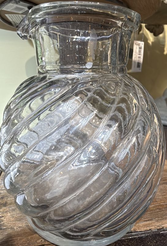 Pitcher Swirled Glass Clear
