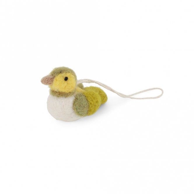 Teeny Tiny Green Wool Sparrow