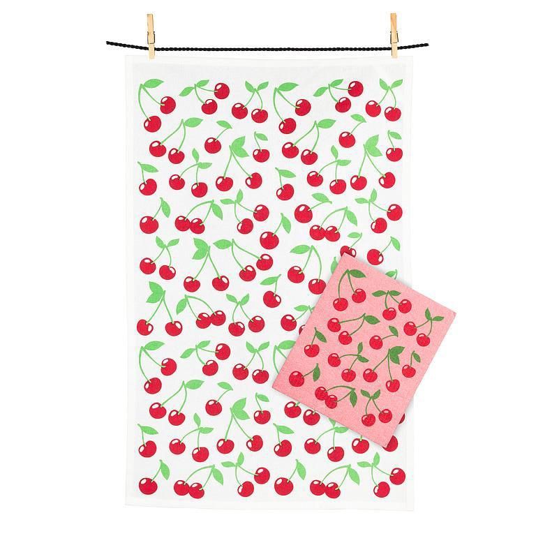 Cherries Dishcloth/Kitchen Towel Set