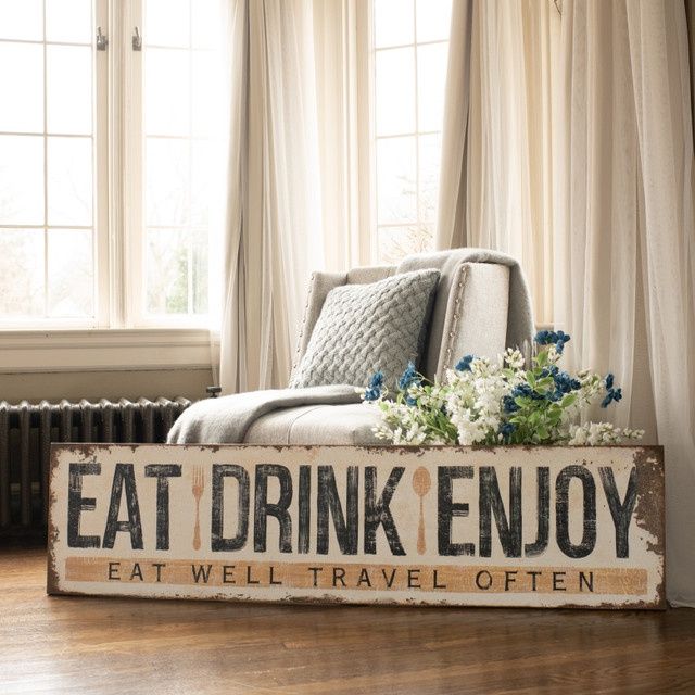 Eat Drink Enjoy Large Metal Sign
