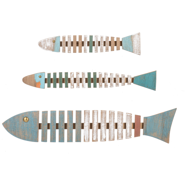 Slat Wood Fish Wall Decor