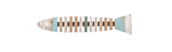 Slat Wood Fish Wall Decor, Size: small