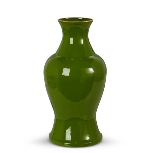 Vase Green with gold Rim