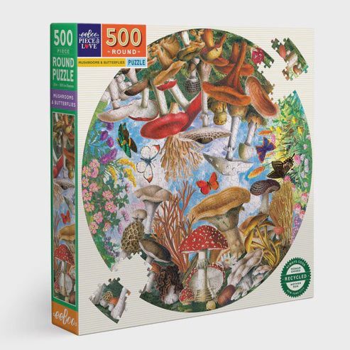 Mushrooms and Butterflies - 500 Piece Puzzle