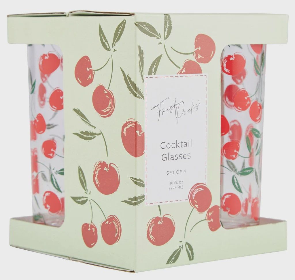 Set of 4 Cherry Highball Glasses