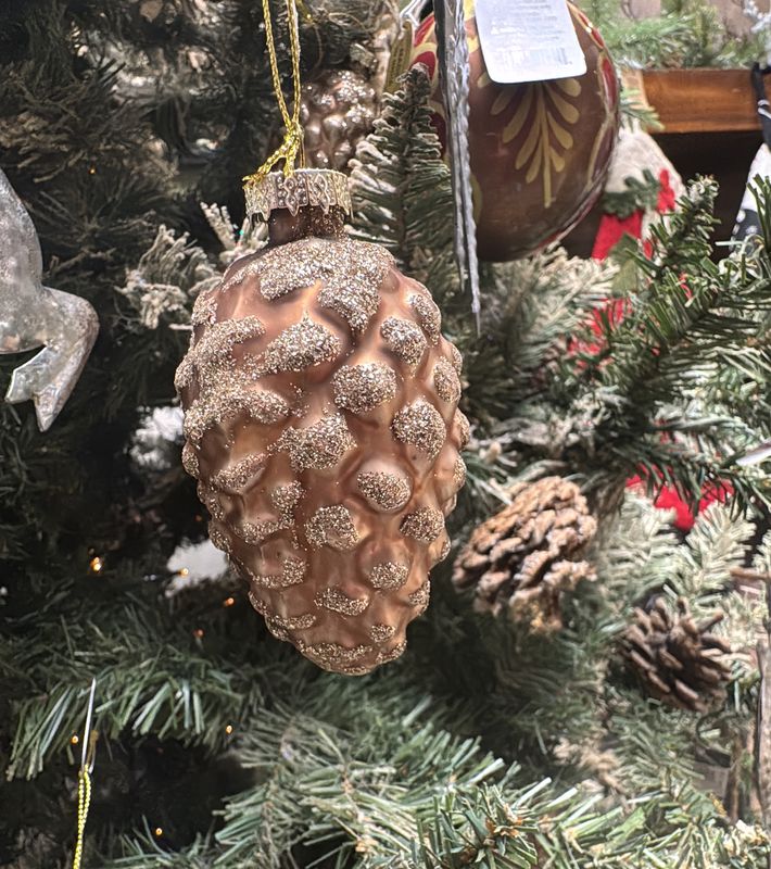 Small Glass Pinecone Ornament - Well Priced!