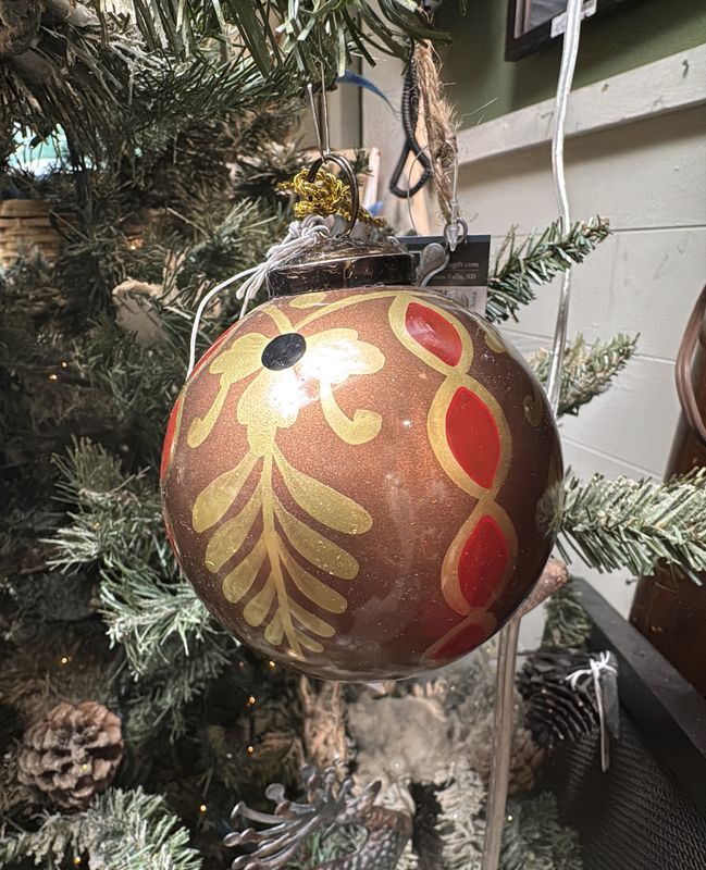 Painted Christmas Ball - Copper Color