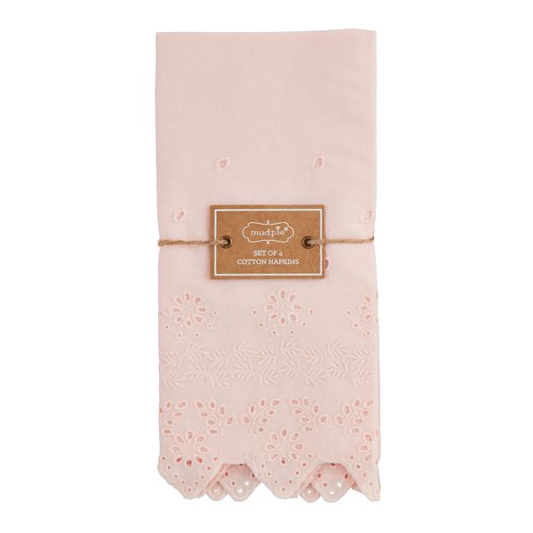 Pink Eyelet Spring Napkin Set