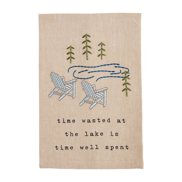 Time &quot;Wasted at the Lake&quot; -  Tea Towel