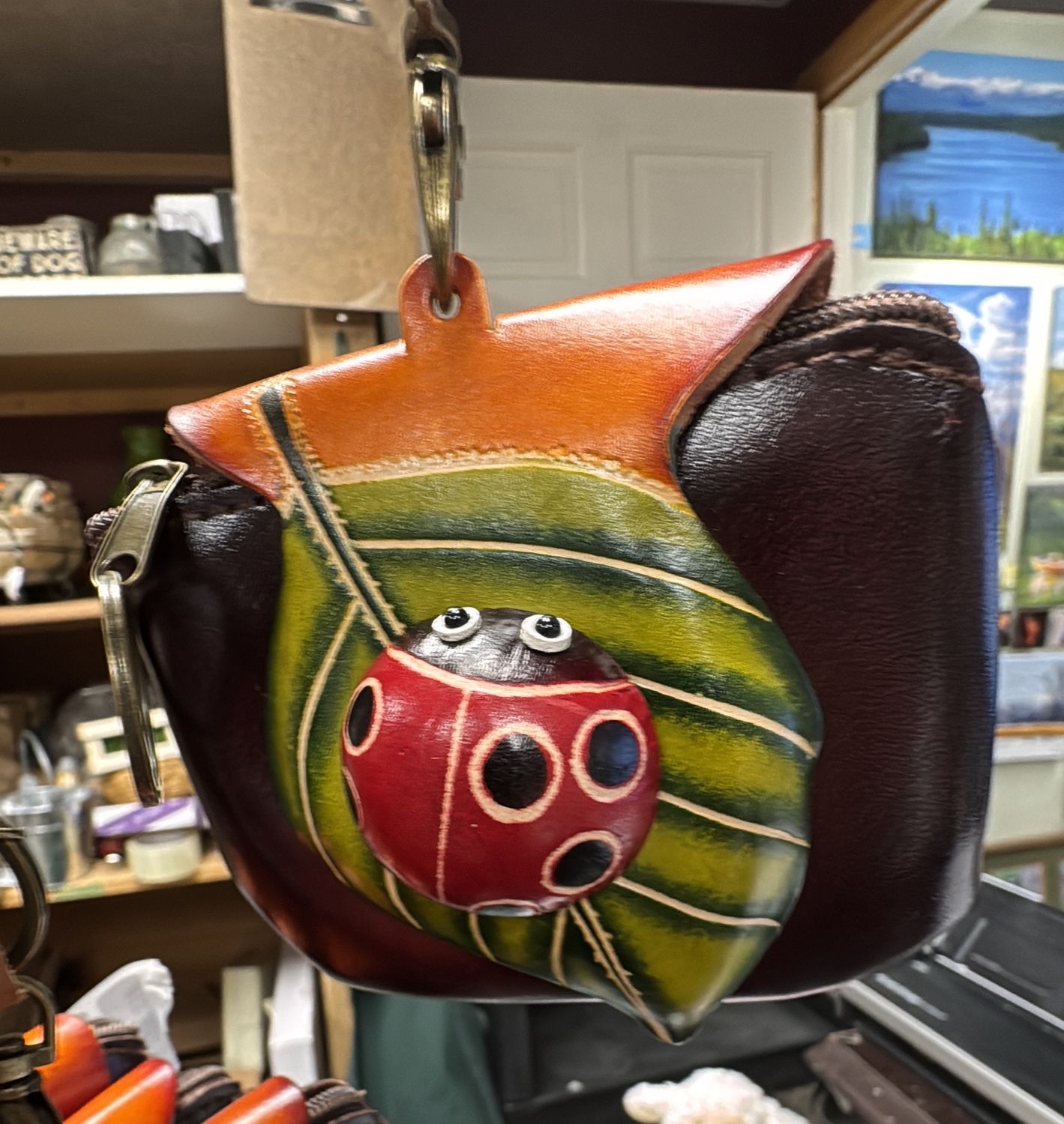 Ladybug Leather Coin Purse