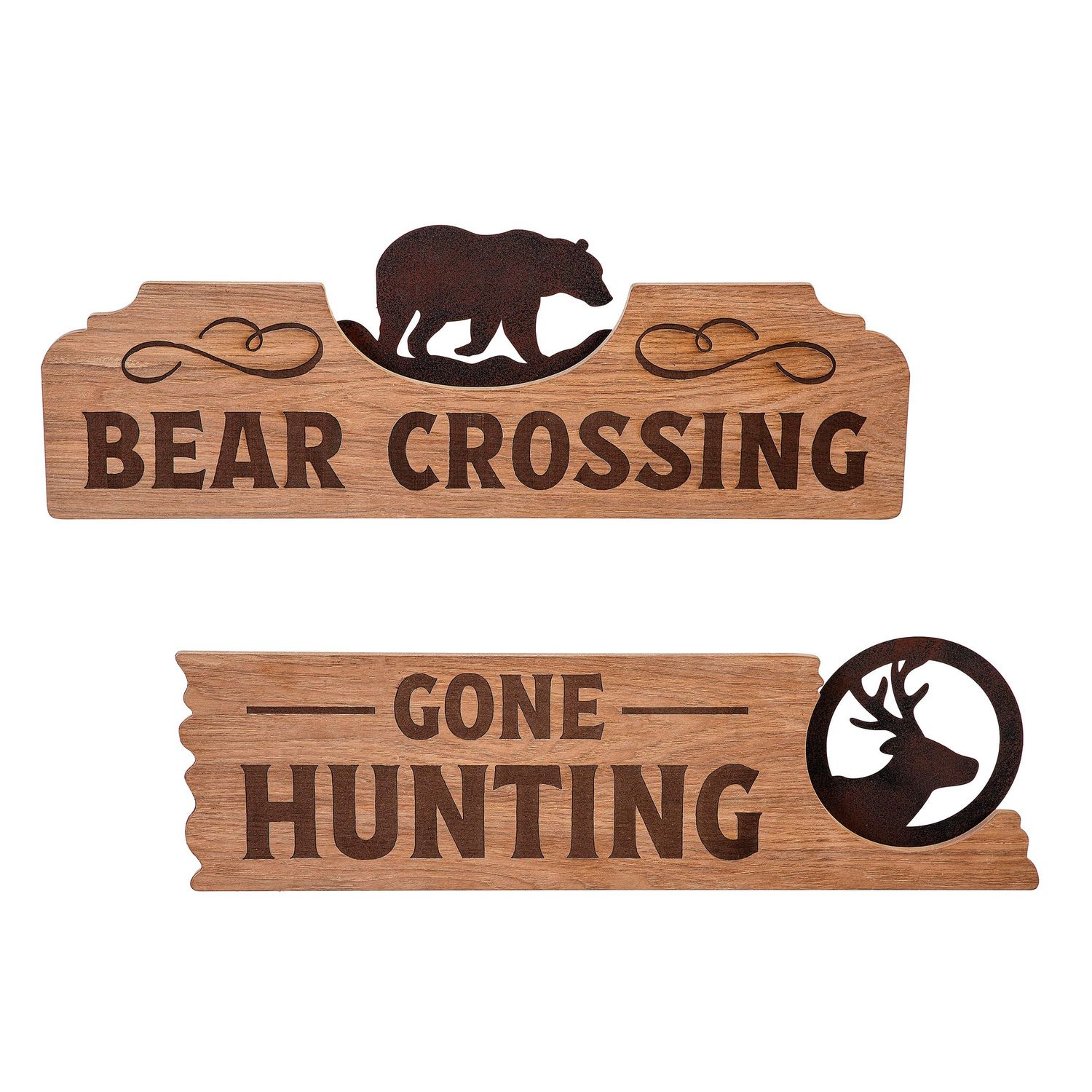 Wood and Metal Sign, Wilderness, 8&quot; H x 23&quot; L