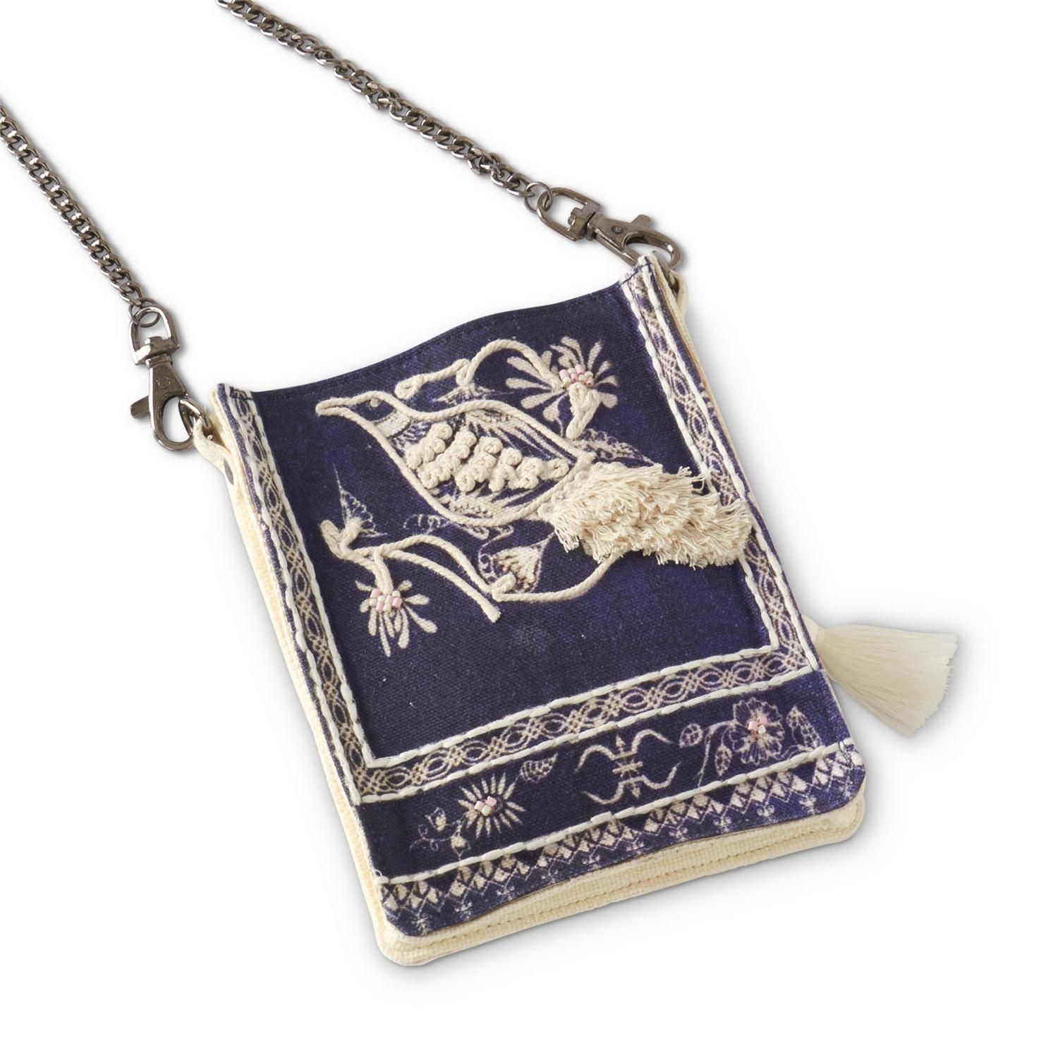 Navy Bird Cell Phone Bag