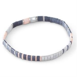 Tila Bead Bracelets, Colour: Gray and Pink