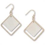 Brushed Silver Gold Dangle Earrings