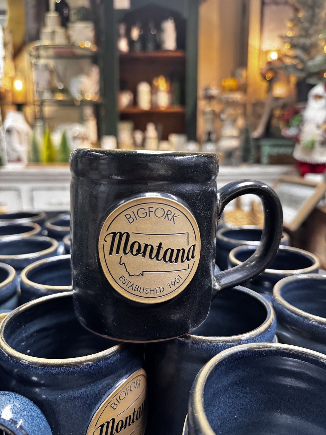 Bigfork Montana Black Pottery Mug - EXCLUSIVE