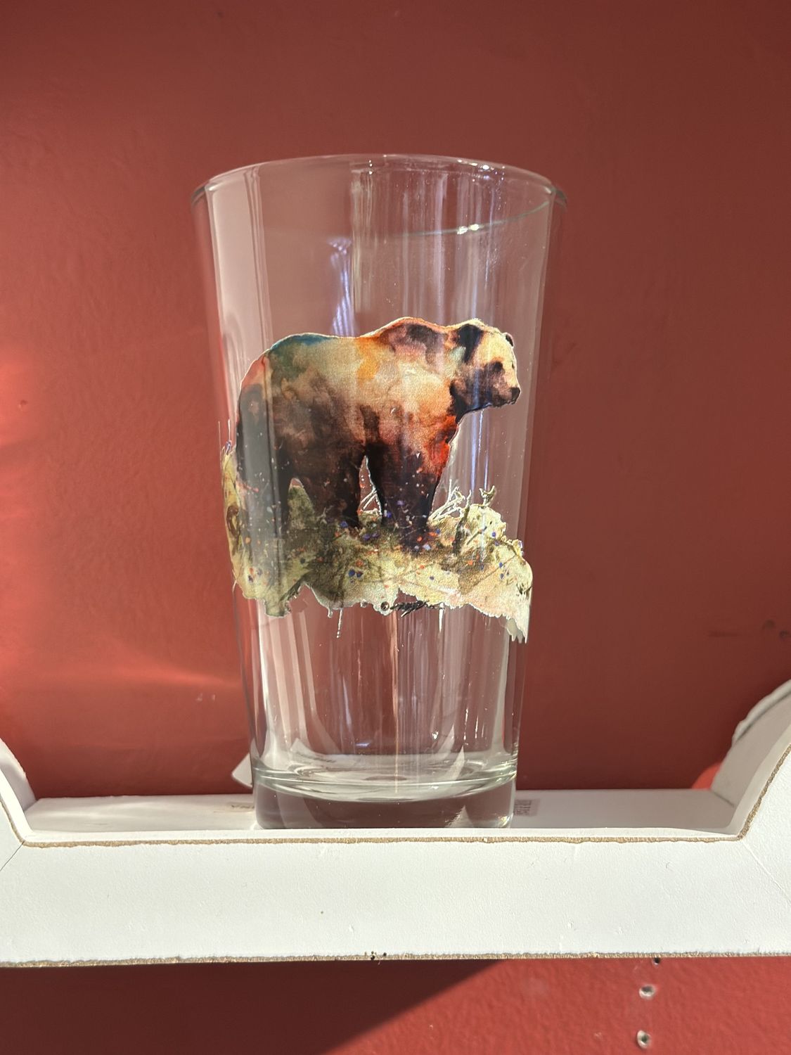 Pint Glass - Glacier National Park,  Grizzly Bear