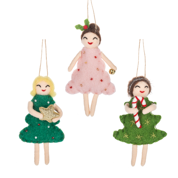 Ornament Vintage Doll Wool Felt