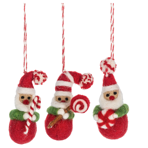 Wool Santa Token Ornament