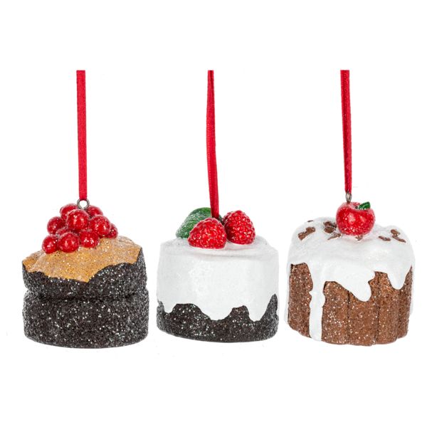 Ornament Frosted Cake  with Fruit on