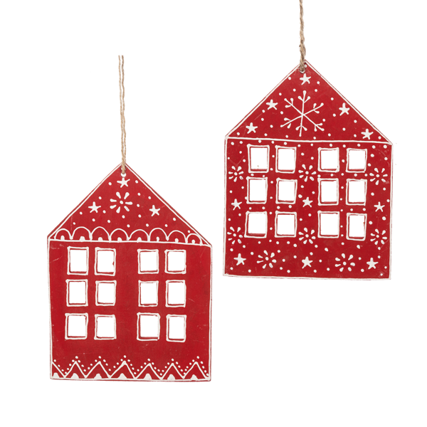 House wood Cut Out Red