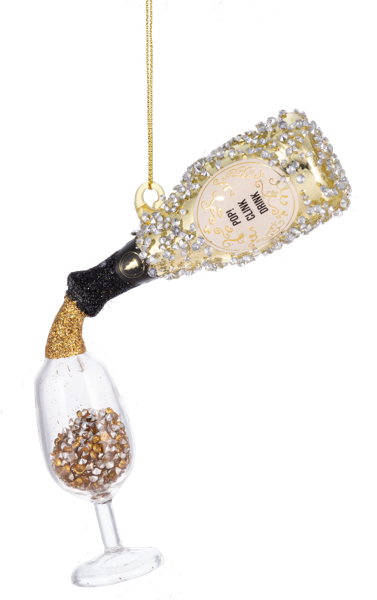A Bit of Bubbly Glittered Ornament
