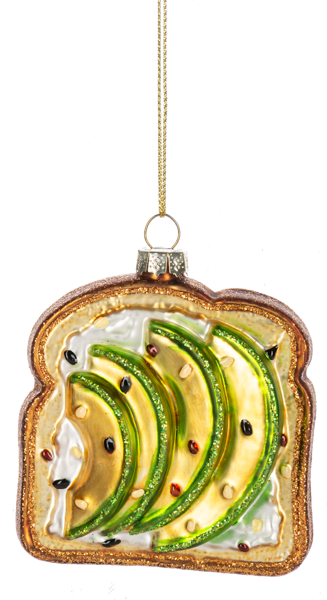 Avocado Toast Ornament - Glass